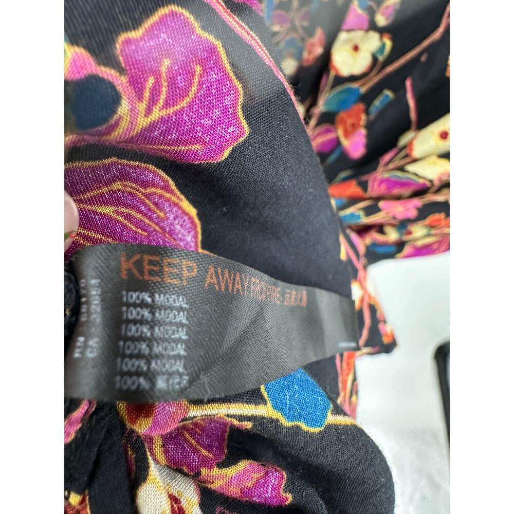 Anthropologie Women Quilted Dark Floral Boho Maxi Dress Size 2X Boho Long Summer - Picture 9 of 9